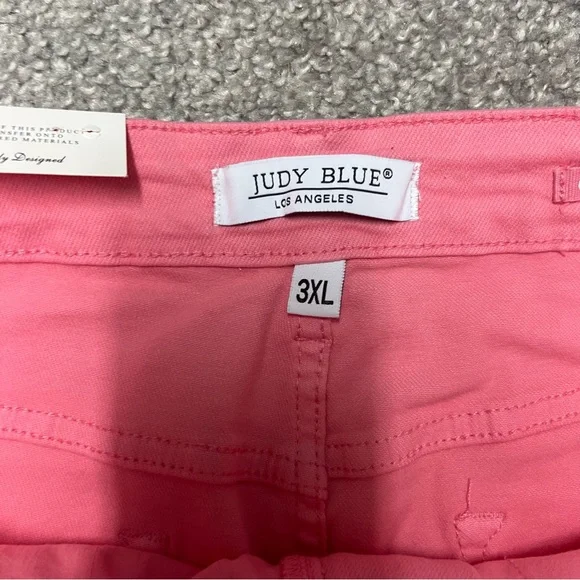 Judy Blue Shorts Women’s 3XL Pink High Waist Tummy Control Denim JB150285 NEW - Picture 7 of 10